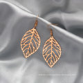 Shangjie OEM Anillo Retro hollow metal leaves gold stud earing trendy earrings 2021 exaggerated earrings